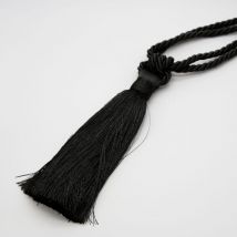 Embrasse à rideaux classique lien torsadé et pompon - Noir - l x h - Noir
