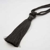 Embrasse à rideaux classique lien torsadé et pompon - Gris anthracite - l x h - Gris anthracite