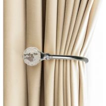Embrasses à Rideaux Crochets Murals u Métal Curtain Tiebacks, Rideau Metallique 2 Pack (Argent)