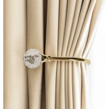 Embrasses à Rideaux Crochets Murals U Métal Curtain Tiebacks, Rideau Metallique 2 Pack (Petit, Or)