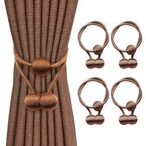 Embrasses de rideau magnétiques, paquet de 4 retenues de rideau décoratives, support de retenue de corde d'armure décorative de 66cm pour rideaux