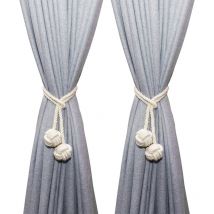 Embrasses de rideaux en corde de coton tricotée à la main, porte-rideau, boucle de rideau tricotée à la main, clips de corde avec