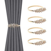 Embrasses de rideaux, lot de 4, supports de rideaux flexibles en métal simples et modernes