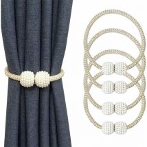 Embrasses pour Rideaux ,Attache Rideau Aimante ,Embrasses Rideaux Décoratives avec Corde et Boule d'embrasse Magnétique pour la maison, le bureau,