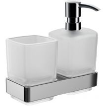 Loft Glashalter und Flüssigseifenspender, Wandmodell, - Emco