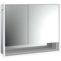Emco – Lichtspiegelschrank mit Unterfach, 843 x 175 x 733 mm, 2 Türen, 2700-6500K, Touch-Bedienfeld