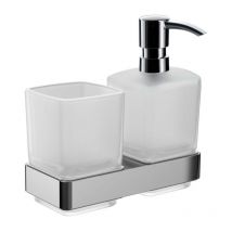 Loft support à verre 053100100 chromé , support à verre et chromé savon liquide - Emco