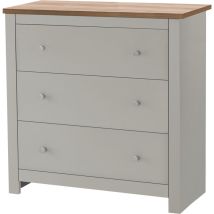 Emerald - Commode Avec 3 Tiroirs En Effet Chêne Crème