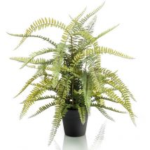Felce Boston Artificiale 70 cm in Vaso di Plastica Emerald