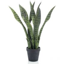 Plante artificielle Sansevieria 55 cm en pot Emerald