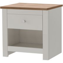 Emerald - Table De Chevet Avec 1 Tiroir En Effet Chêne Crème