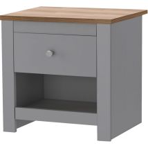 Emerald - Table De Chevet Avec 1 Tiroir En Chêne Gris