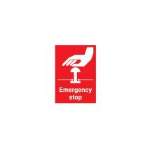 Emergency Stop Sign - 75 x 100mm - Sitesafe