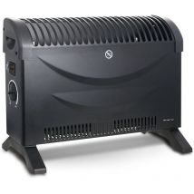 CH-128215.1 Radiateur à Air Chaud, 3 Niveaux Puissance, Régulateur de Température Thermostat 2000W Noir - Emerio
