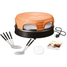 Emerio Po-115848.1 Four À Pizza En Terre Cuite Faite À La Main Design Breveté Pour Mini Pizza, Véritable Plaisir En Famille Pour