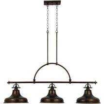 Elstead Emery - 3 Light Pendant Bar Chandelier Light Palladian Bronze, E27