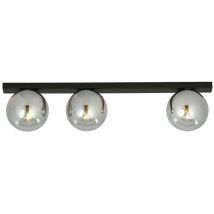 Emibig Lighting - Emibig fit Schwarze Globe-Deckenleuchte mit Graphitglasschirmen, 3x E14