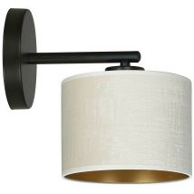 Emibig Lighting - Emibig hilde Applique murale noire avec abat-jour en tissu blanc, 1x E27