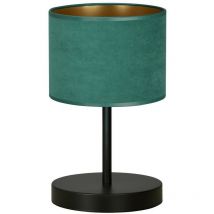 Emibig Lighting - Emibig hilde Schwarze Tischlampe mit rundem Schirm mit grünen Stoffschirmen, 1x E27