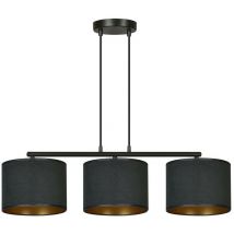 Emibig Lighting - Emibig hilde Plafonnier barre noire avec abat-jour en tissu noir, 3x E27