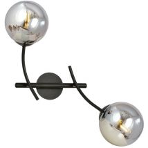 Emibig hunter Schwarze Globe-Wandlampe mit Graphitglasschirmen, 2x E14