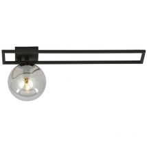 Emibig Lighting - Emibig imago Plafonnier globe côté gauche noir avec abat-jour en verre graphite v2, 1x E14