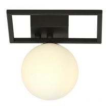 Emibig Lighting - Emibig imago Lámpara de techo CenterGlobe negra con pantallas de cristal blanco, 1x E14