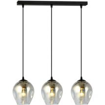 Lampadario 3 Luci Istar In Acciaio Nero e Vetri Fumè