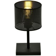 Emibig Lighting - Emibig jordan Schwarze Tischlampe mit rundem Schirm mit schwarzen Stoffschirmen, 1x E27