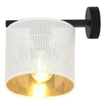 Emibig Lighting - Emibig jordan Schwarze Wandlampe mit Schirm mit weißen, goldenen Stoffschirmen, 1x E27