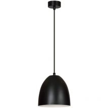 Sospensione 1 Luce Lenox In Acciaio Nero a Cupola Nero e Bianco