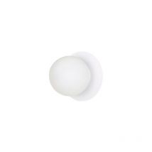 Emibig Lighting - Emibig minerva Applique murale globe blanche avec abat-jour en verre blanc, 1x E14