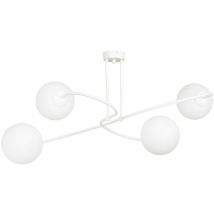 Emibig Lighting - Emibig selbi Plafonnier semi-encastré White Globe à bras multiples avec abat-jour en verre blanc, 4x E14