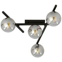 Emibig SMART Schwarze Globe-Deckenleuchte mit Graphitglasschirmen, 4x E14