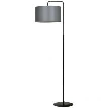 Emibig Lighting - Emibig trapo Lampadaire noir avec abat-jour en tissu gris, 1x E27