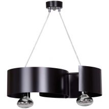 Lampadario Moderno 2 Luci Vixon In Acciao Nero e Cromo