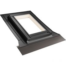 Emica, Finestra da tetto in Legno apertura Bilico, Habitat Solid con Vetrata basso emissivo Certificata CE, Conversa per coperture piane (55x78 Base