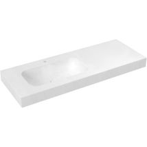 Emico Lavabo gauche, 170x50 cm, version l, Tapis blanc Rockstone