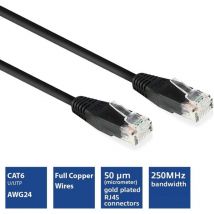 Câble patch réseau u/utp cat6 / 5 m / noir / m-m - Eminent