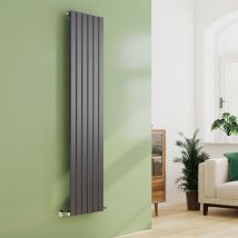 Emke - Anthracite Vertical Radiator High Thermal Conductivity for Bathroom/ Kitchen / Hotel, Single Flat Panel, 1800x450mm