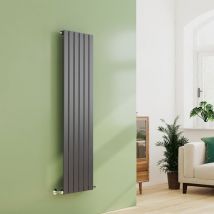 Emke - Anthracite Vertical Radiator High Thermal Conductivity for Bathroom/ Kitchen / Hotel, Single Flat Panel, 1600x450mm