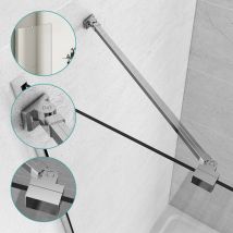 Emke - Barre de Stabilisation 500mm, Barre Stabilisatrice pour Paroi de Fixation de Douche/Paroi de Douche à l'italienne/Sans Cadre Porte de Douche,