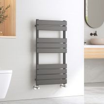 Emke - Central Heating Towel Rails Anthracite Flat Panel Heated Towel Rail Radiator Ladder for Bathroom Kitchen 950 x 500 mm