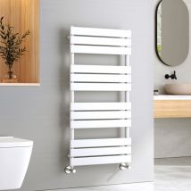 Emke - Bathroom Ladder Radiator White Flat Panel Heated Towel Rail Central Heating Towel Rails 1200 x 600 mm