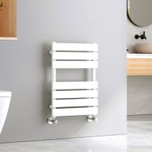 Bathroom Ladder Radiator White Flat Panel Heated Towel Rail Central Heating Towel Rails 650 x 450 mm - Emke
