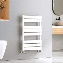 EMKE Bathroom Ladder Radiator White Flat Panel Heated Towel Rail Central Heating Towel Rails 800 x 500 mm
