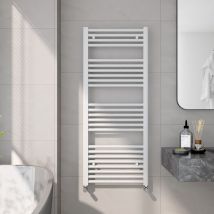 Emke - Heated Towel Rail Radiator Straight Central Heating Towel Rails Towel Warmer 1200x500mm Suitable for 6m², White