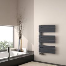 Emke - Calentador de toallas de agua caliente, 762 x 500 mm - Panel plano antracita