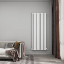 Emke - Double Oval Column Radiator High Thermal Conductivity for Efficient Heating in White, 1600x590mm