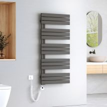 Emke - Elektrisch Badheizkörper Plattenheizkörper Handtuchhalter Handtuchtrokner Handtuchheizkörper inkl Heizstab mit timer Anthrazit 1320x600mm